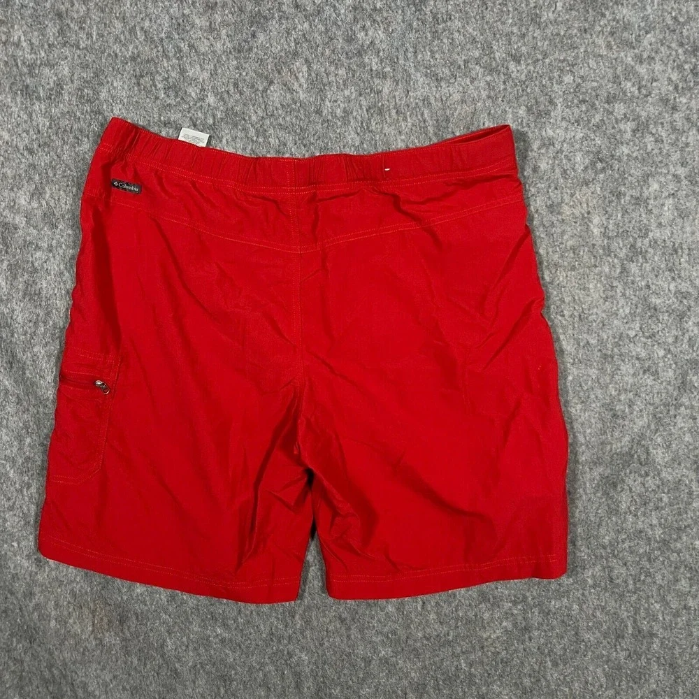 Columbia Omni‎ Shade Sun Protection Men's Swim Shorts Size L Red Belted Waist